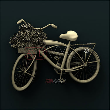 BIKE AND FLOWERS 3D STL 3DWave